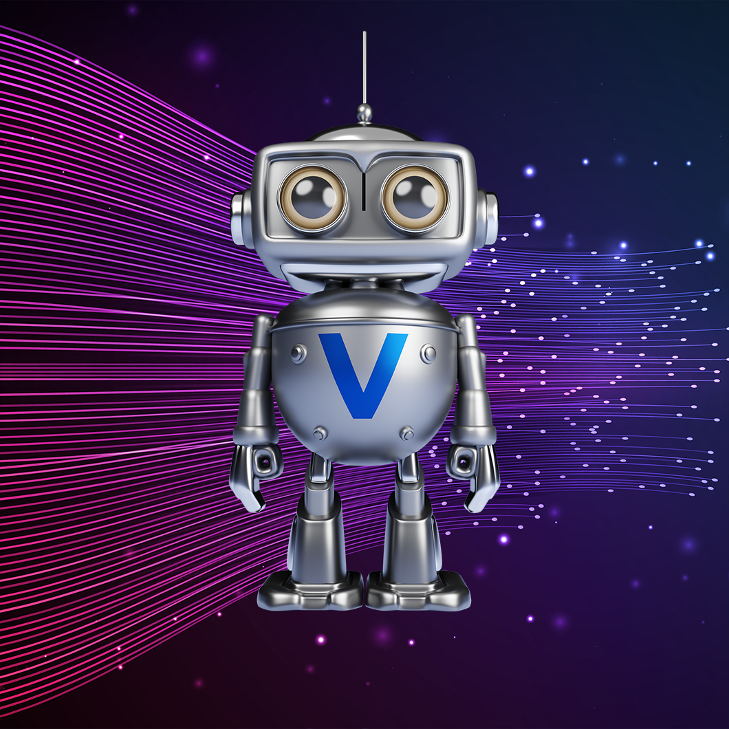 verint bot with purple background