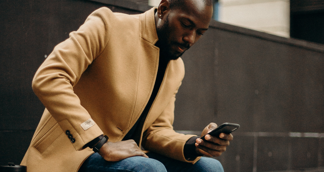 Man looking at his smartphone